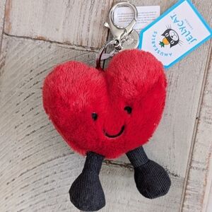 Jellycat Amuseables Heart Bag Charm - NWT